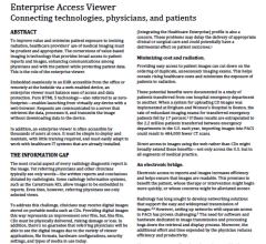 Enterprise Access Viewer: Connecting Technologies, Physicians, and Patients