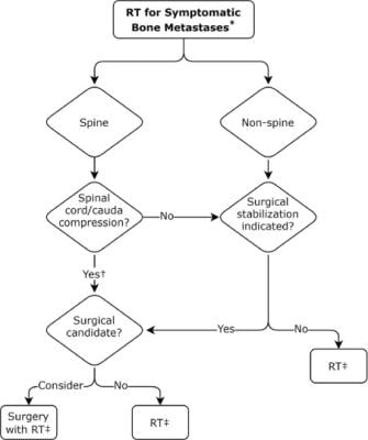 RT for symptomatic bone metastases. Abbreviations: KQ = key question; RT = external beam radiation therapy; SBRT = stereotactic body radiation therapy